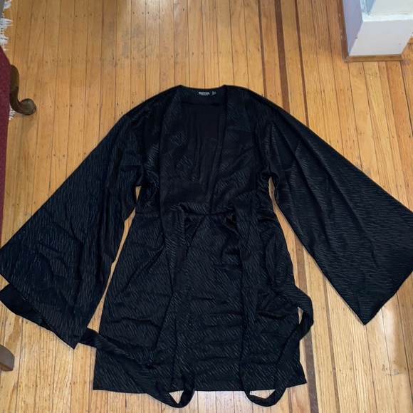 Nasty Gal Animal Jacquard Satin V Neck Mini Dress - Picture 2 of 6